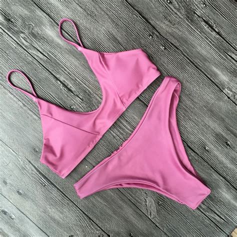 Bikini Swimwear Women Velvet Swimsuit Women Bikinis Pink Sexy