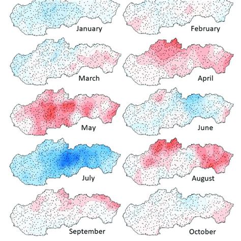 Spatial Distribution Of Monthly Precipitation Trends Mm Year In