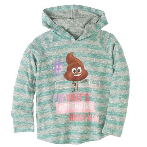 The Emoji Movie Girls Striped Green Poop Hoodie Im Whats Trending T