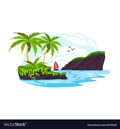 tropical landscape royalty  vector image vectorstock