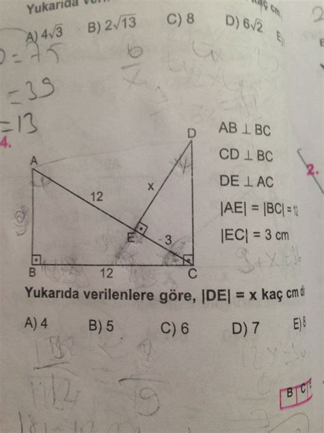 Cok kolay bir soru oldugu belli oluyor ama bi türlü denklemleri