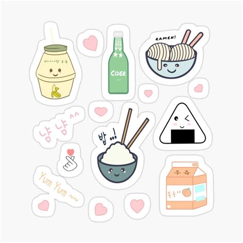 20 Aesthetic Korean Cute Stickers Printable For Your Planner