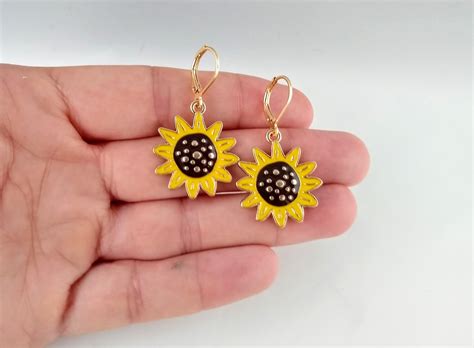 Sunflower Earrings Sunflower Earrings Etsy Earrings Etsy Jewelry