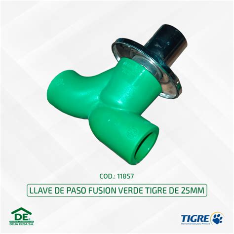 LLAVE DE PASO FUSION VERDE TIGRE DE 25MM 20 X PQ Delia Elisa S A