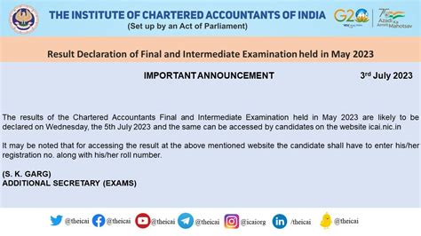 Live ICAI CA Final Inter Result 2023 SHORTLY Results To Be