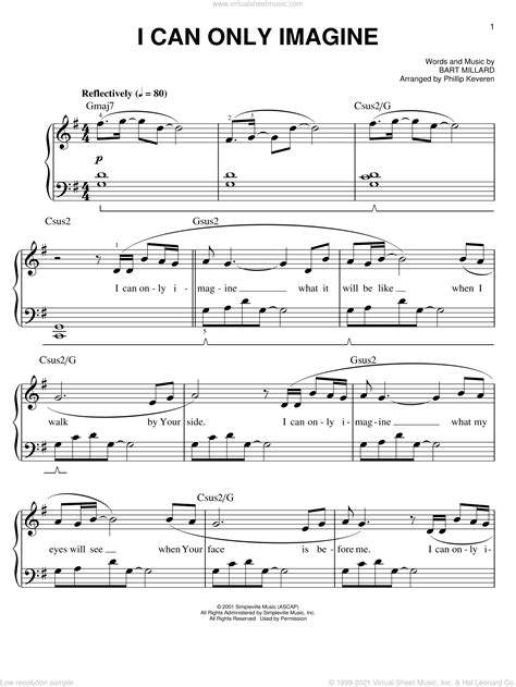 I Can Only Imagine Arr Phillip Keveren Sheet Music For Piano Solo