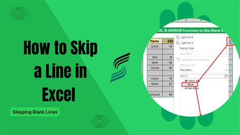 How To Skip A Line In Excel Skipping Blank Lines Earn And Excel