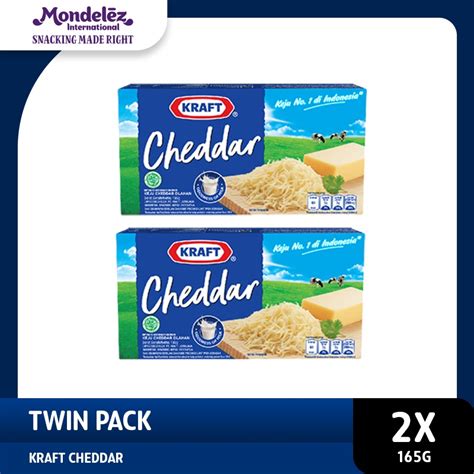 Jual Kraft Keju Cheddar Processed Cheese Vitamin D 165 Gr Twinpack