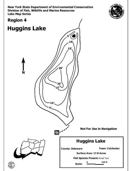 Huggins Lake Contour Map Region 4 - NYSDEC