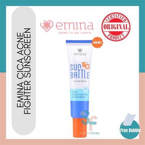 Jual Emina Sun Battle SPF 50 PA Cica Acne Fighter Airy Sun Serum