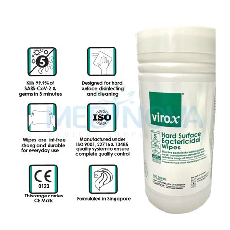 Virox Hard Surface Bactericidal Wipes Medinova