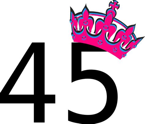 Pink Tilted Tiara And Number 45 Clip Art at Clker.com - vector clip art ...