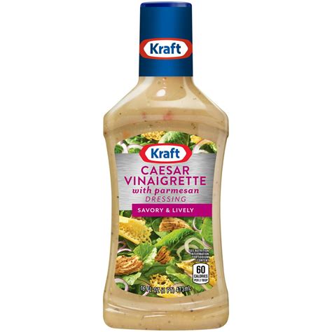 Kraft Salad Dressing Caesar Vinaigrette With Parmesan Dressing 16 Fl Oz Pack Of 6 Walmart