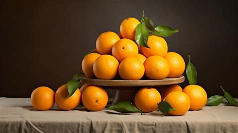 Premium Photo A Group Of Oranges Sitting On Top Of A Table