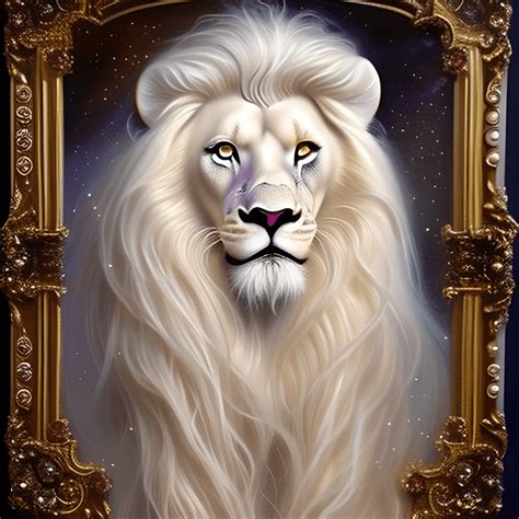 Magical White Lion Graphic · Creative Fabrica