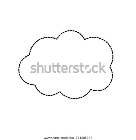 Dotted Shape Cute Cloud Weather Design Stock Vector Royalty Free