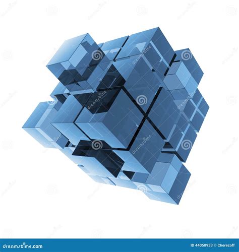 Cubes Blue Glass Abstraction Stock Illustration Illustration Of Modern Glass 44058933