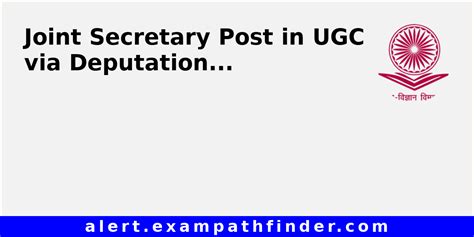 Joint Secretary Post In Ugc Via Deputation