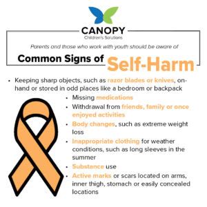 Self-Harm Signs - Canopy Children's Solutions