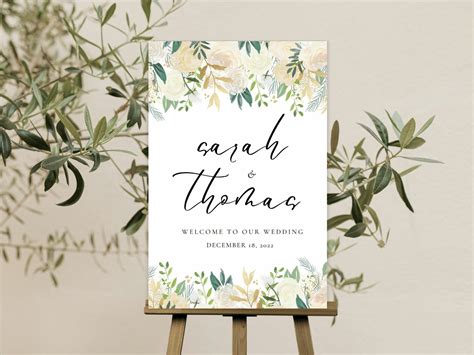 Modern Sage Green And Gold Wedding Welcome Sign Vertical Plan In Love