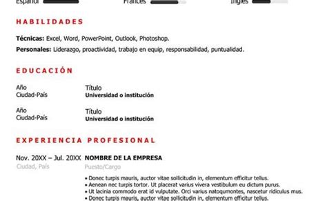 Curriculum Vitae Ejemplos Sencillos Modelo De Curriculum Canadiense Otosection