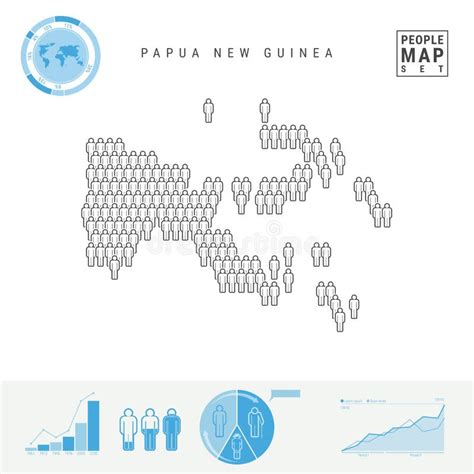 Papua Nova Guiné População - Mapa De Papua-novo Povo Da Guiné. Silhueta Vetorial Estilizada De Papua ...
