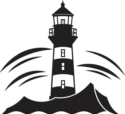 Harbor Watchtower Lighthouse In Elegant Guiding Star Emblem Nautical