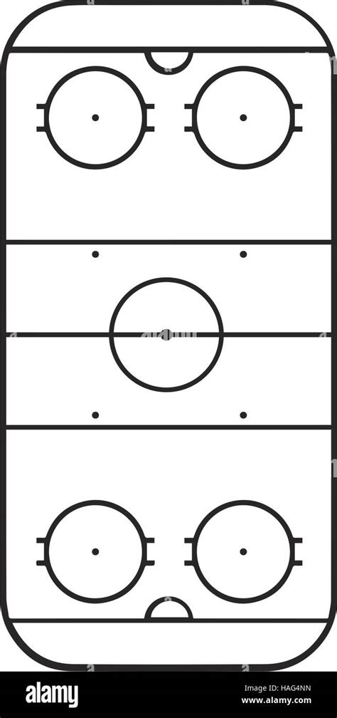 A4 Size Vertical Ice Hockey Court Line Vector Stock Vector Image And Art