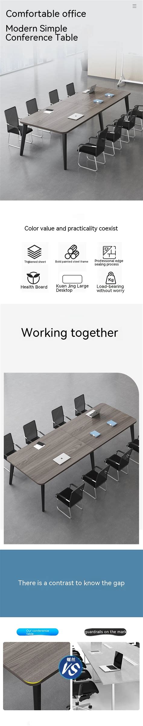 Modern Simple Office Desk Conference Room Reception Table And Chair