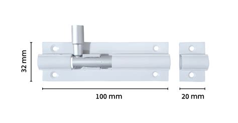 Trinco Ferrolho De Alumínio 10 Cm Branco Kit Com 2 Peças