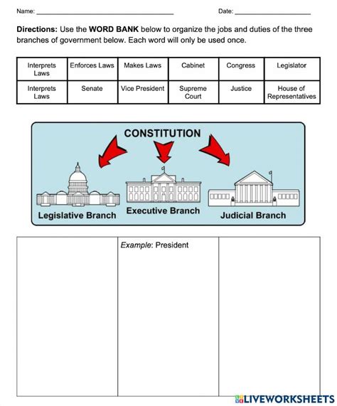 3 Branches Of Usa Government Worksheets Library