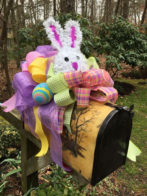 Easter Bunny Mailbox Swag Easter Swags Easter Door Wreaths Mesh