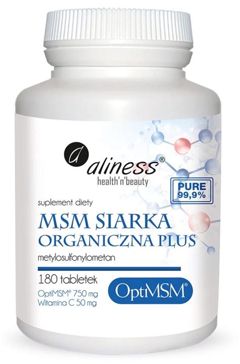 Aliness MSM Siarka Organiczna PLUS X 180 Tabletek ANNA KURKOWSKA