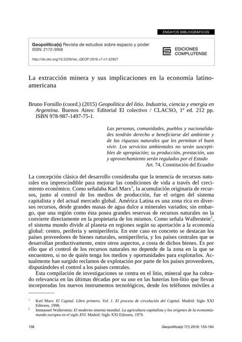 Pdf Rese A La Extracci N Minera Y Sus Implicaciones En La Pdf