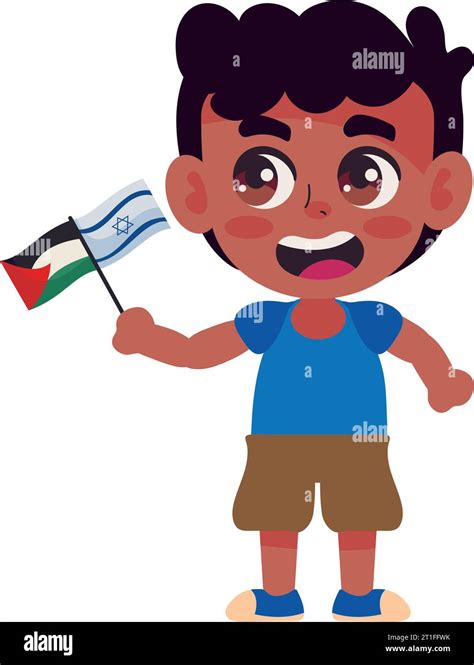 Israel And Palestine Flags With Boy Waving Stock Vector Image And Art Alamy