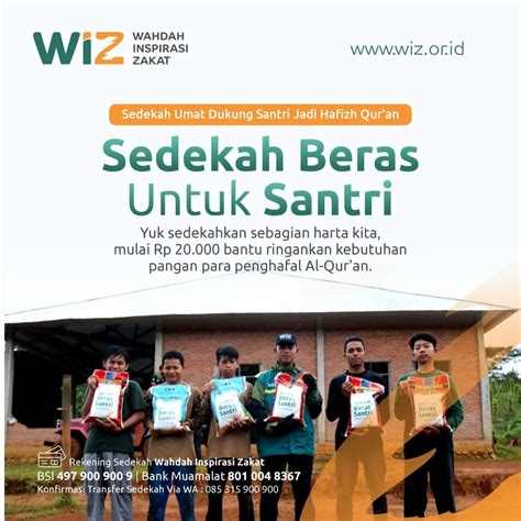 Sedekah Beras Sedekah Umat Untuk Para Santri WAHDAH INSPIRASI ZAKAT