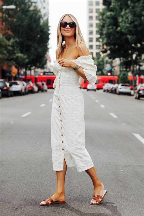A Stylish White Midi Dress to Wear for Summer - Fashion Jackson