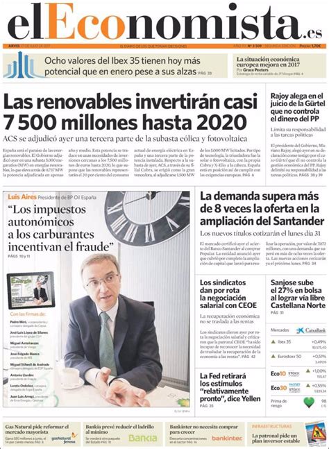 Las Portadas De Los Peri Dicos Econ Micos De Hoy Jueves De Julio