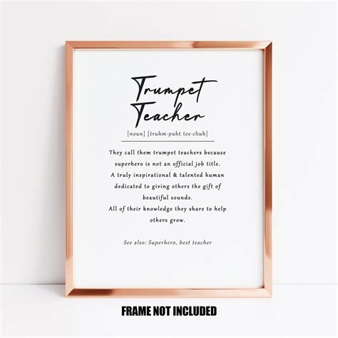 trumpet teacher definition print trumpet teacher gift