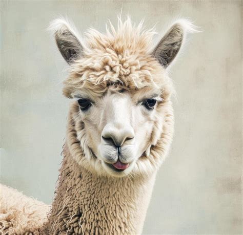 Ai Generated The Alpaca Has His Tongue Out And Is Posing For The Camera