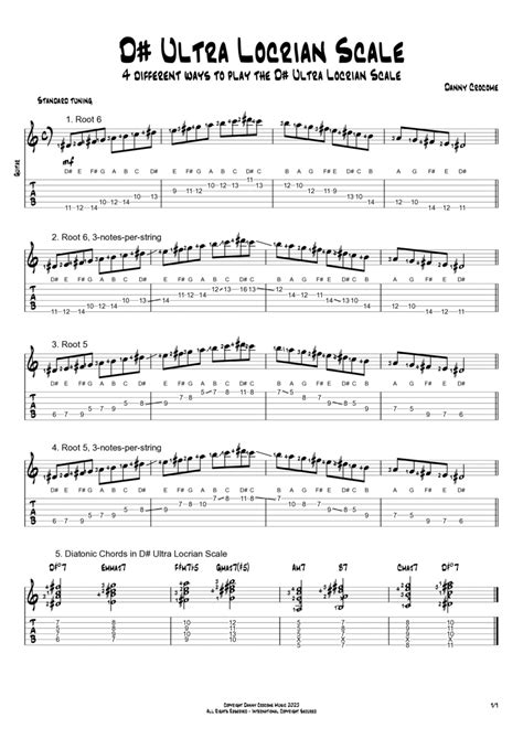 D Ultra Locrian Scale 4 Ways To Play By Traditional Electric Guitar Digital Sheet Music