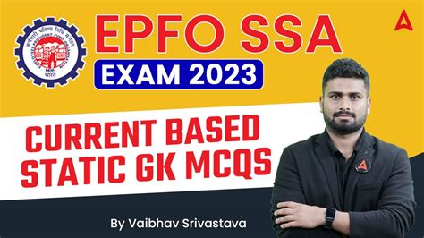 EPFO SSA 2023 Current Based Static GK Mcqs GA By Vaibhav Srivastava