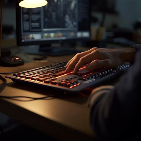 Manos Masculinas En Una Oficina Escribiendo En Un Teclado De