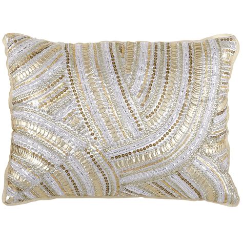 Metallic Sequin Waves Pillow Pier Throw Pillows Pillows Beaded