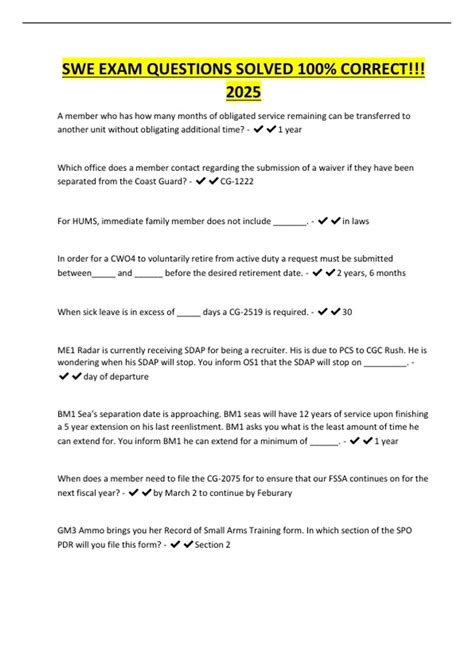 SWE EXAM QUESTIONS SOLVED 100% CORRECT!!! 2025 - SWE - Stuvia US