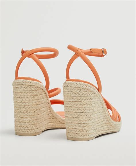 Mango Womens Wedge Strips Sandals Macys