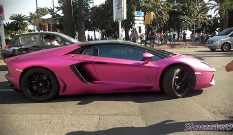 Fuchsia Pink Lamborghini Aventador Arrives At Cannes In Style