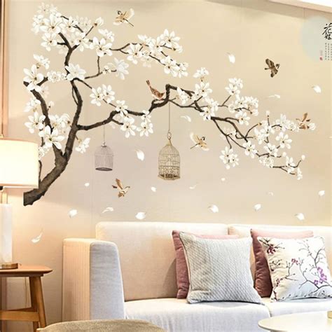 Bwcxxzh Large White Flower Wall Stickers X Removable Diy