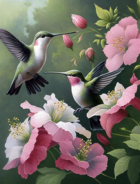 Amazon Snuqevc Hummingbird FlowersDiamond Painting Kits Painted