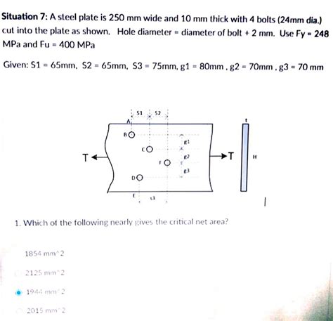 Solved Situation A Steel Plate Is Mm Wide And Mm Chegg